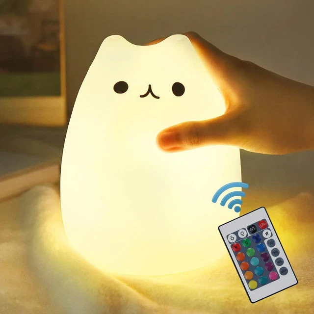 CAT LAMP, Remote Control Silicone Kitty Night Light for Kids Toddler