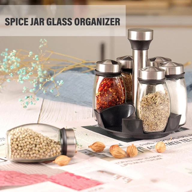 Organizer vetro barattolo spezie shaker contenitore sapore condimento η Q4A8