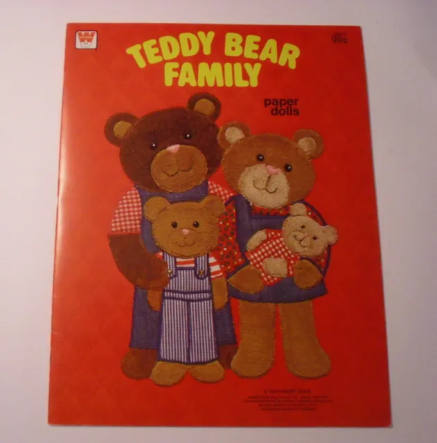 Teddy Bear Family Paper Dolls, 1980, Whitman Softcover, Complete