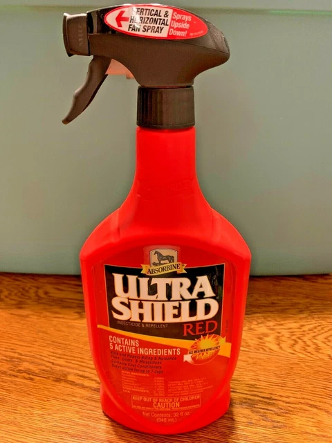 Lot of 4 Ultra Shield ULTRASHIELD Red 32oz Broad Spectrum Horse Equine Fly Spray