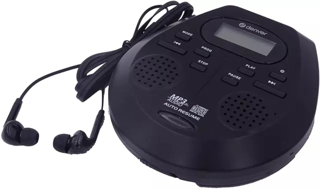 Personal CD player MP3 with Speakers & Auto Resume for audio book Denver DMP-395