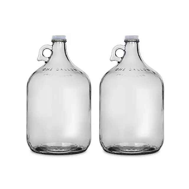 Home Brew Ohio One Gallon Glass Jug with 38mm Metal Cap Set of 2