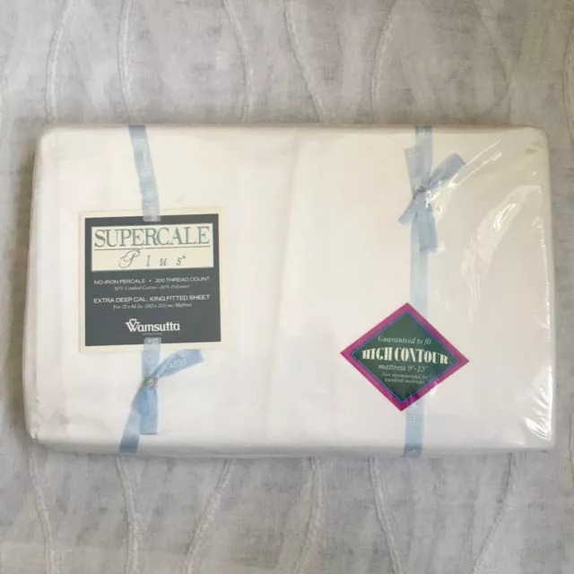 NEW Wamsutta Supercale Plus Extra Deep Cal King Fitted Sheet for 9-13" Mattress
