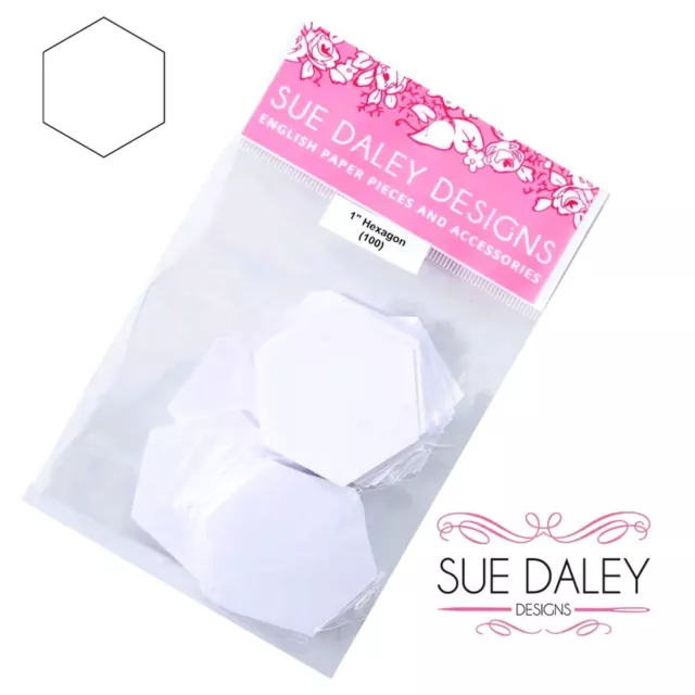 Hexagons 1" papers pack of 100 for English Paper Piecing EPP Sue Daley