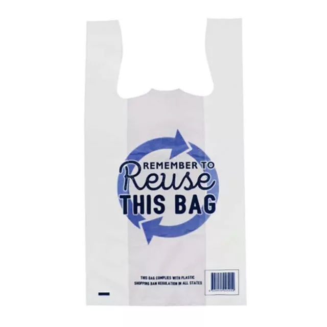 Reusable MEDIUM Singlet Plastic Checkout Bag - PRINTED  1000 pcs