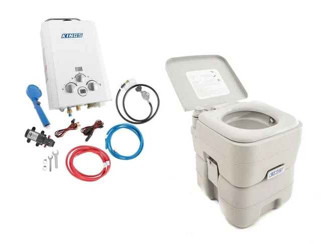 KINGS PORTABLE GAS Hot Water System Camping Shower Tankless Inc. Water Pump  $279.00 - PicClick AU