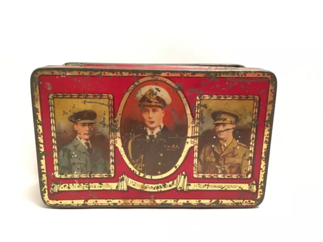 Antique Thornes Toffee Tin Leeds HRH Prince Wales Duke of York Prince Henry