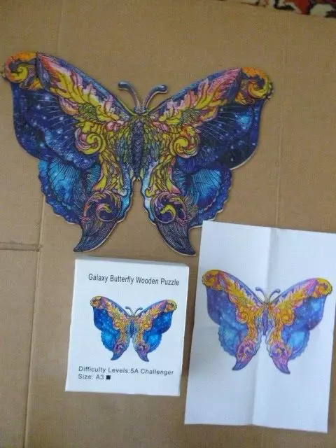 Galaxy Butterfly Wooden Jigsaw Puzzle 5A Challenger size A3 approx 125piece