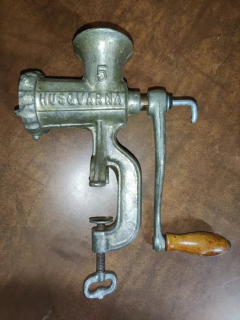 Antique Made Sweden Husqvarna 5 Reliance Meat Grinder 1920 Large