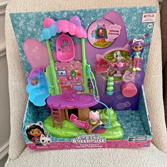 GABBYS DOLLHOUSE TRANSFORMING Garden Treehouse Playset Kitty New EUR 78