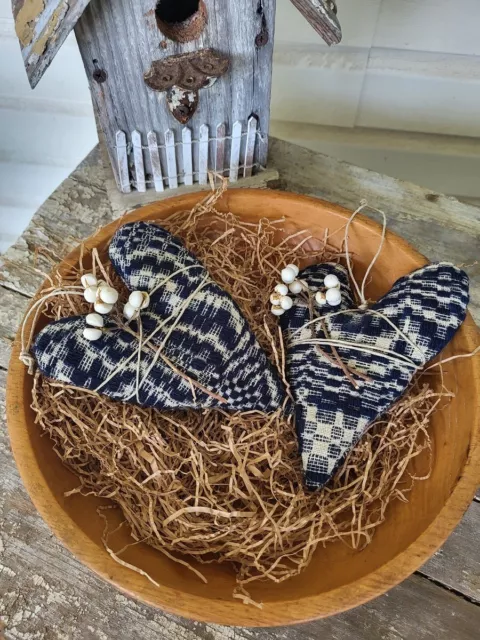 Primitive Antique Coverlet Hearts Americana