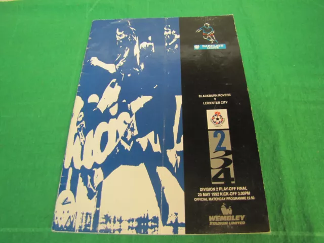 1992 Blackburn Rovers v Leicester City Play Off Final Football Programme