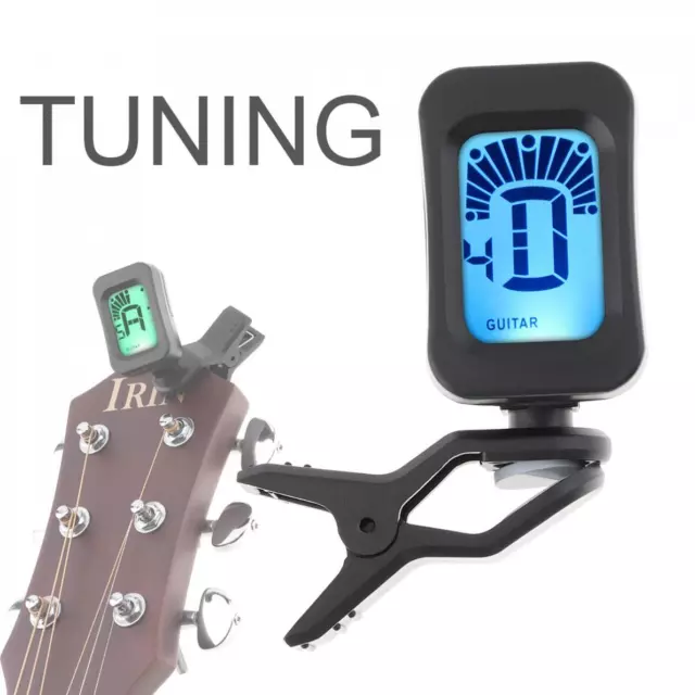 Digital LCD Clip-On Electric Tuner for Chromatic Guitar Bass Ukulele Violin