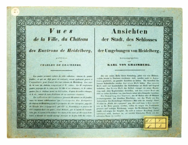 1825 Heidelberg 4 Lithographie Ansichten Der Stadt Und Schlosses Graimberg Karl