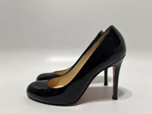 Christian Louboutin Black Simple Pump 100 Patent Leather Heels 35 3