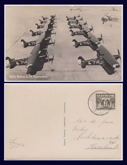 Aviation Netherlands Soesterberg Fokker C10 Planes Real Photo Posted Circa 1933