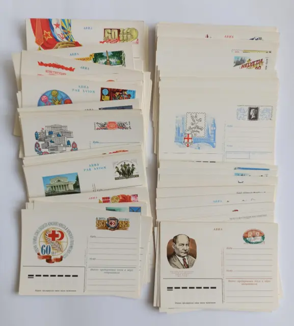Lot of 100 unused post cards, largest lot of original Soviet post cards of USSR