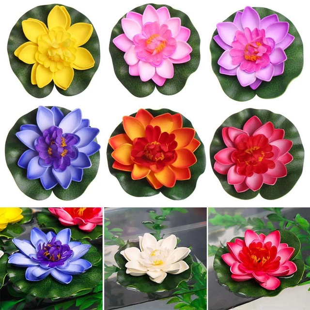 Schwimmende Pflanzen grüne Blätter gefälschte Pflanzen künstliche Blumensimulation Lotus