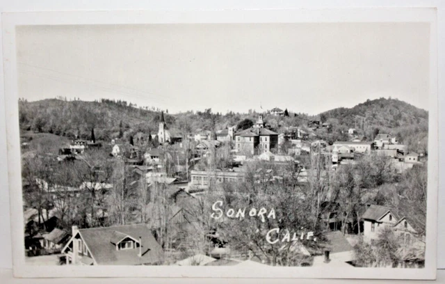 Postcard CA Sonora California Aerial View RPPC Real Photo