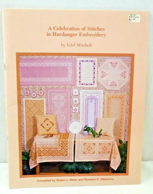 Folleto de patrones A Celebration of Stitches Hardanger bordado Edel Mitchel 1989