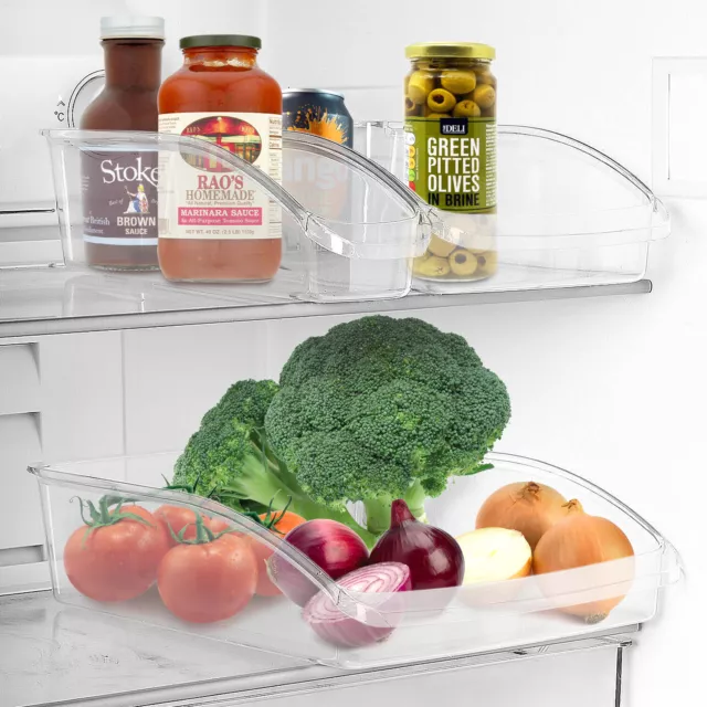 Set x 3 Fridge Storage Box Organizer Holder Tray Fruit Veg Vegetable Food Rack