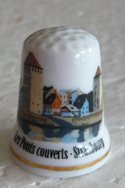 Dé à Coudre En Porcelaine Fine Collection Birchcroft - Série Travel Poster Holland, Fait Main En Angleterre, Avec Boîte Cadeau