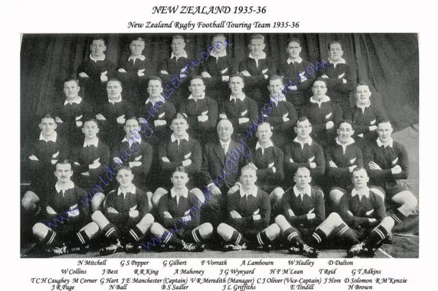 NEW ZEALAND 1935-36 (Touring Team) RUGBY TEAM PHOTOGRAPH