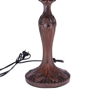 Lampada da tavolo in stile tiffany base in lega e vetro realizzato a mano 62 cm 2