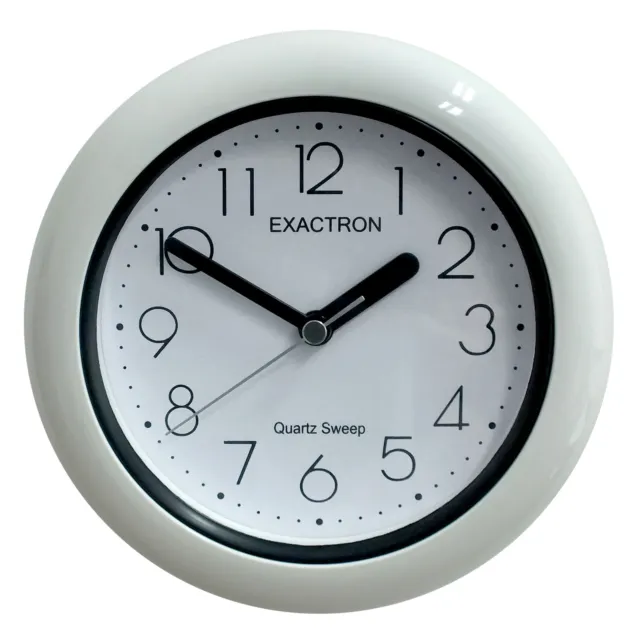 7" Clock Round White Quartz Silent Sweep Wall Mounted Desk Table Home Office