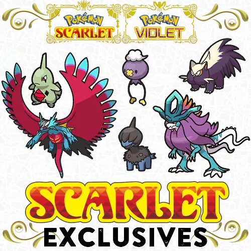 Choose Your Pokemon Scarlet Exclusive Paradox Pokedex Shiny Violet Exclusives SV