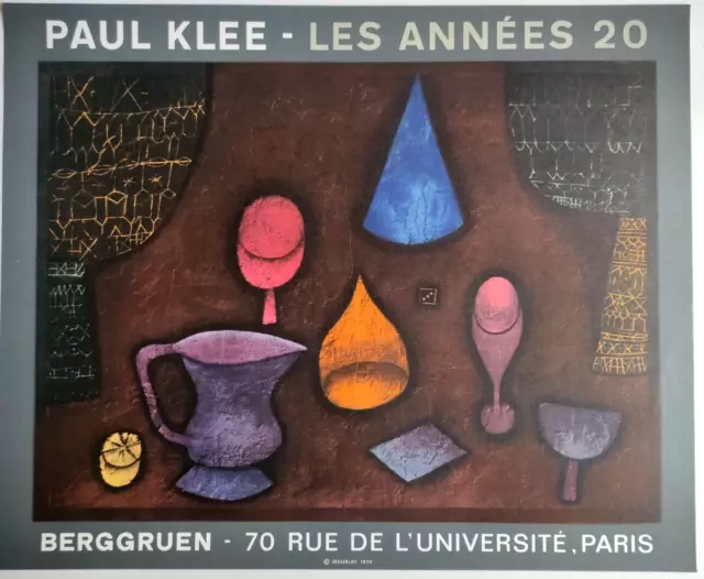 Affiche art expo - Paul KLEE - les années 20 - Berggruen 1970 litho Mourlot