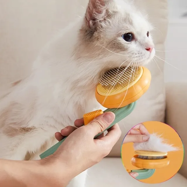 Cepillo Para Gatos Y Gatos Peine De Calabaza para Perros Eliminador Autolimpieza