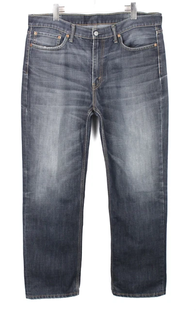 Levi's 514 Jeans Uomo W38/L32 Dritto Per Baffi Zip Fly Sbiadito