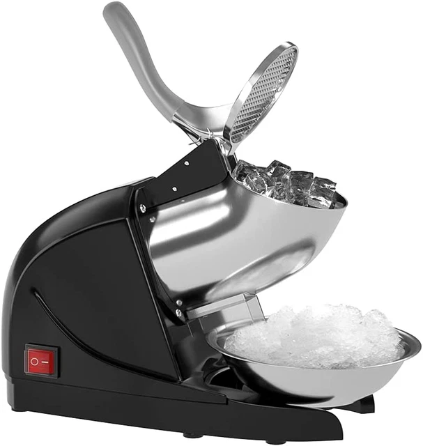 Ice Shaver Prevent Splash Electric Three Blades Snow Cone Maker Stainless S
