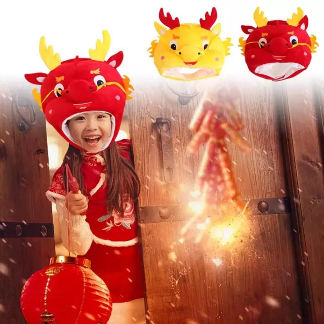 Children Handmade Dragon Head Hat Winter Warm Chinese Hat New Style Year M2T5