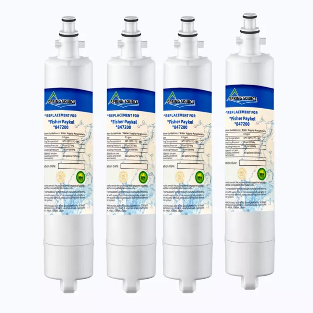 4 X Fisher Paykel 847200 Premium Compatible Ice & Water Fridge Filter - 847200