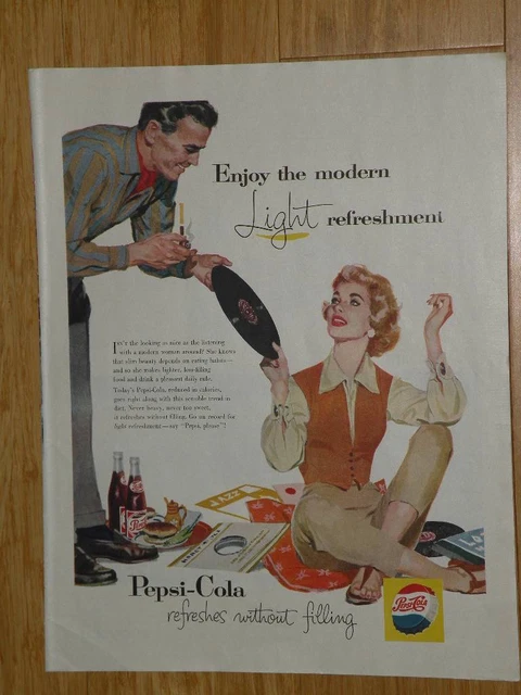 Magazine Ad* - 1957 - Pepsi - records