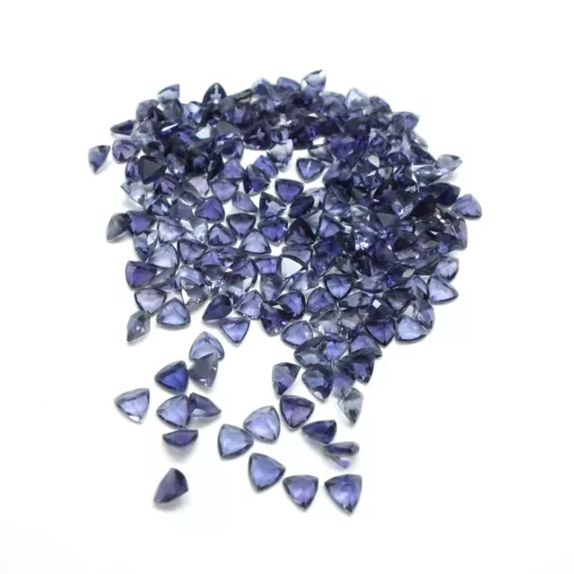10 Pcs Natural Iolite 6x6mm Trillion Faceted Cut Loose Handmade Gemstone