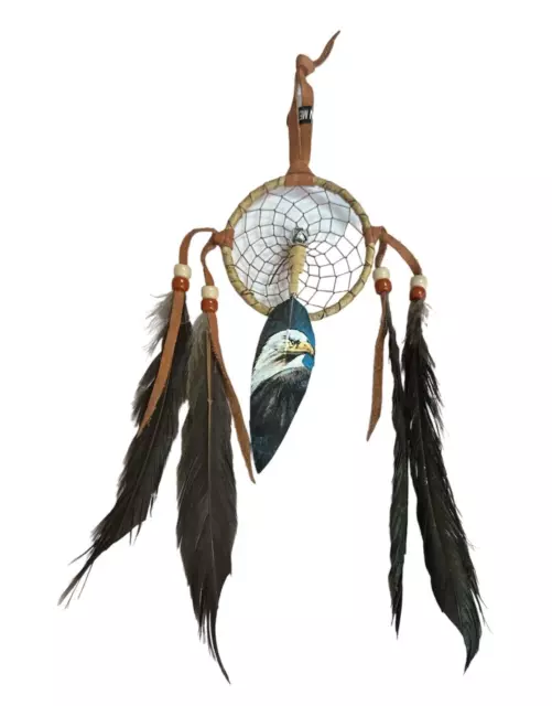 Eagle  , Hand Painted Feather , 3"Dreamcatcher , Arts & Crafts ,Southwest Art ,2