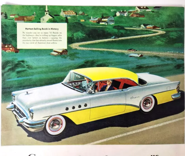 Buick Super Vintage 1955 Car Ad Magazine Print General Motors Auto