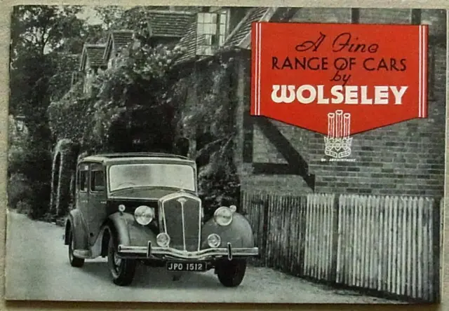 WOLSELEY Car Range Sales Brochure c1936-37 10/40 12/48 14/56 18/80 SUPER SIX ++