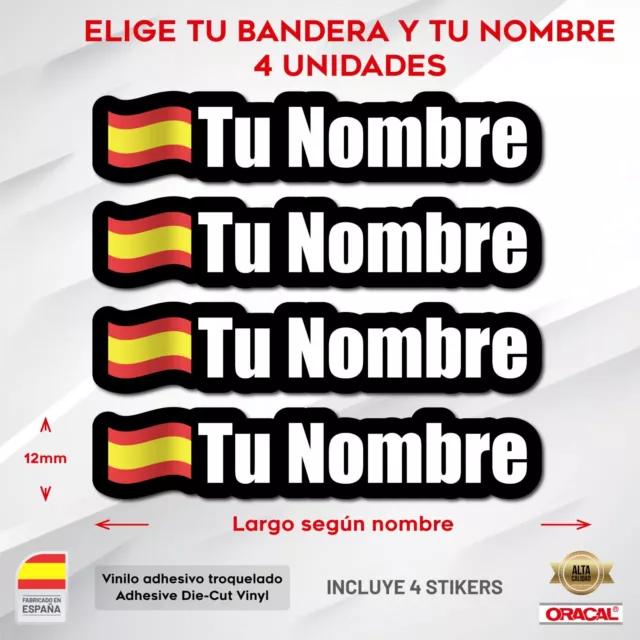 Pegatina Bandera de España en forma de Letras con texto Troquelado