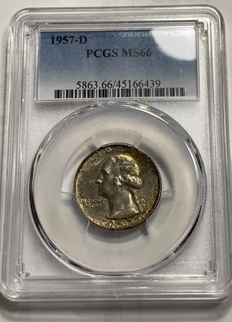 1957-D 25c Silver Washington Quarter PCGS MS66 Item 6465