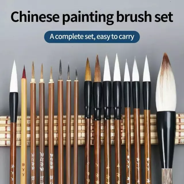 Chinese Bamboo Calligraphy Painting Brush 6/9/12/16Pcs Art Writing Ink Painting