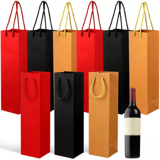 9 Pcs Tote Bags Bulk Christmas Bottle Gift Red Wine Paper Portable