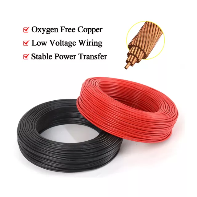 Car Electrical Power Wire Lot - 8 10 12 Gauge Pure Copper Battery Primary Cable