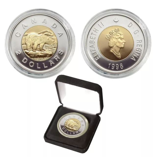 Canada First Year of Issue Bimetallic “Toonie” Canadian 2 Dollar Coin w Gift Box