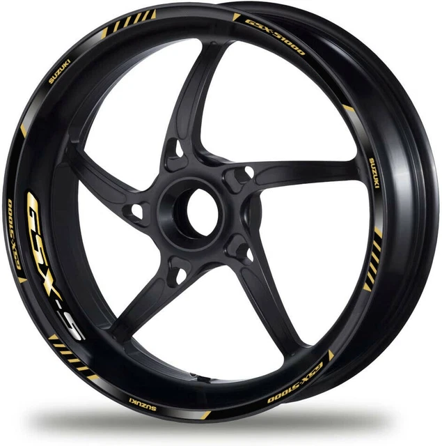 Autocollant Jante Moto Suzuki GSX650F - Bandes Jaunes Stratifiées - Neuf