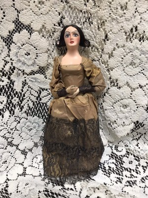 VINTAGE SPANISH FLAMENCO DANCER DOLL Yellow and Black Dress Needs Repair 11