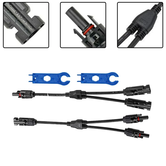 YACSEJAO Solar Y-Zweig Parallelkabel 2 Auf 1 – 30 A, IP67 Wasserdicht, Für PV-Solaranlagen – 1 Paar M/FF & F/MM Stecker
